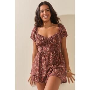 Francesca's Collections Brown Jumpsuit with Romantic Silhouette